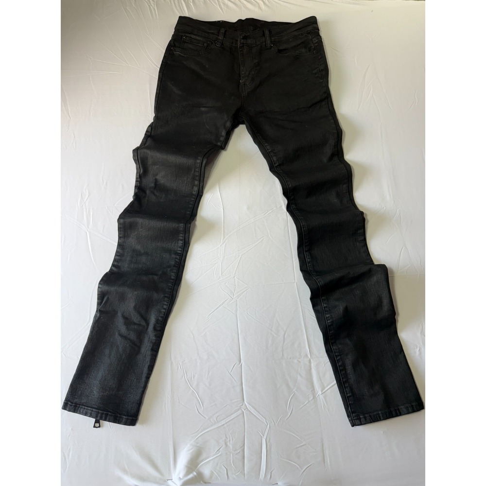 MNML X491 Convertible Skinny Jeans Men's 32 Waxed Black Zip Flare Stretch Denim